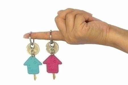 hand holds two key of the house