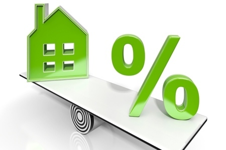 House And Percent Sign Means Investment Or Discount