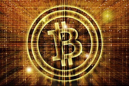 bitcoin symbol digital abstract background