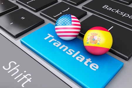 3d translation button on Computer Keyboard. Translating Concept.