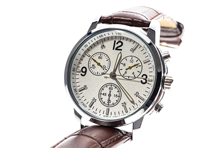 Mens luxury round swiss mechanical wrist watch with leather wris