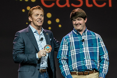 The culture at C21® is giving back, and 39 years and $120M later, the brand continues to help millions of families and individuals via its partnership with Easterseals. Pictured: Bailey and Cody Slusher, Easterseals client and proud Sylvester (GA) firefighter who is working toward his fire science degree at Albany Tech College.