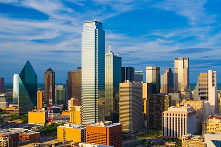 Dallas skyline aerial / elevated view