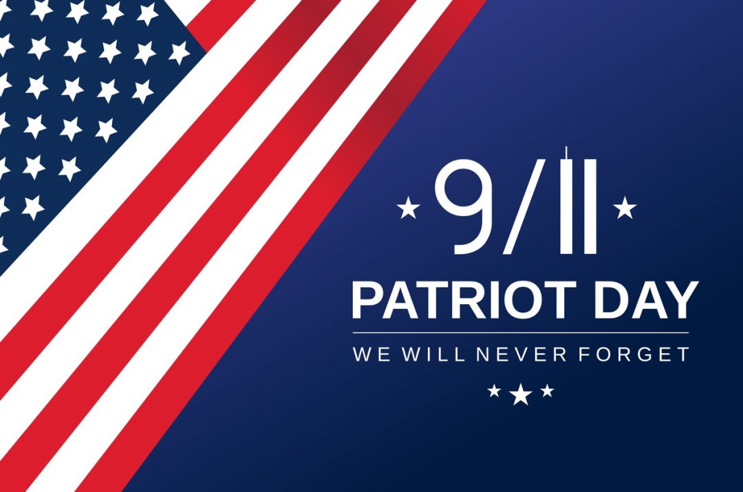 Patriot Day 9/11 USA greeting card, September 11. We will Never