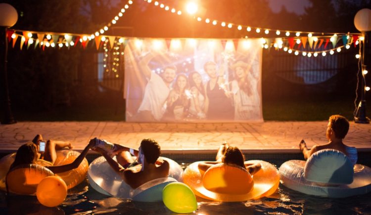 Pool Movie Night Party Picture Id Rismedia